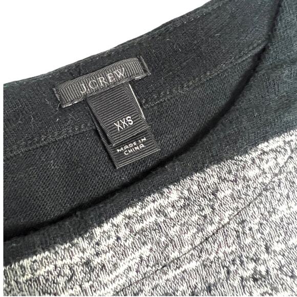 J. Crew Dress 3/4 Sleeve Heather Stripe Knit Button Detail Womens XXS Black Grey - Picture 4 of 12